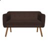 Kit Namoradeira 2 Lugares e 02 Poltronas Julia Suede Marrom - D'Rossi - 3
