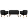 Kit Namoradeira 2 Lugares e 2 Poltronas Julia Suede Preto - D'Rossi - 2