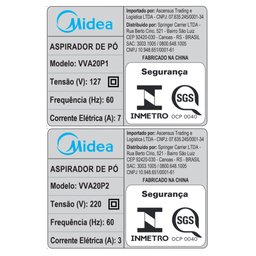 Aspirador de Pó Vertical Powerdust Midea Preto Vva20p1 - 127v - 10