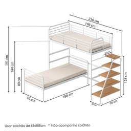 Beliche com Escada Lateral em Ferro Aço Carbono Tubular Teko Casatema - 3