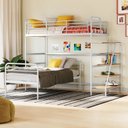 Ver imagem 1 de Beliche com Escada Lateral em Ferro Aço Carbono Tubular Teko Casatema MadeiraOriginals Branco/Fosco/Álamo