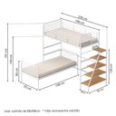 Ver imagem 3 de Beliche com Escada Lateral em Ferro Aço Carbono Tubular Teko Casatema MadeiraOriginals Branco/Fosco/Álamo