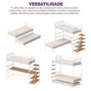 Ver mais imagens de Beliche com Escada Lateral em Ferro Aço Carbono Tubular Teko Casatema MadeiraOriginals Branco/Fosco/Álamo
