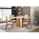 Ver imagem 2 de Mesa Jantar Orus 120 4 Cadeiras Mila Linho - Henn