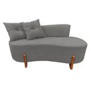 Ver imagem 3 de Namoradeira Sofá Feijão Luna 130cm Orgânica Suede Cinza