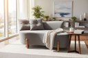 Ver imagem 2 de Namoradeira Sofá Feijão Luna 130cm Orgânica Suede Cinza