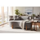 Ver imagem 2 de Namoradeira Sofá Feijão Luna 130cm Orgânica Suede Cinza