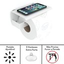 Ver imagem 7 de Porta Papel Higienico Celular Papeleira Ventosa Branco Elg