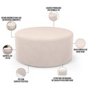 Ver imagem 3 de Puff Redondo Orgânico para Living 90cm Lola W01 Suede Bege - Lyam Decor