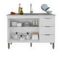 Ver imagem 4 de Balcão para Pia de Cozinha 3 Gavetas 120cm Branco