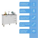 Ver imagem 5 de Balcão para Pia de Cozinha 3 Gavetas 120cm Branco