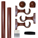 Ver imagem 1 de Kit Varão Para Cortina Alumínio 2,00m X 19mm Emenda Cores:Mogno