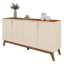 Ver imagem 6 de Buffet Aparador Cannes Z30 Moderno 4 Portas MDP 160cm Off White e Canela Mpozenato