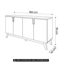 Ver imagem 2 de Buffet Aparador Cannes Z30 Moderno 4 Portas MDP 160cm Off White e Canela Mpozenato