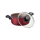 Ver imagem 2 de Caçarola Tramontina Paris Antiaderente Starflon Max Vermelho com Tampa de Vidro 20 Cm 2,9 L Tramonti