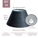 Ver imagem 1 de Cúpula de Abajur Luminária 30x15x45cm Tecido Algodão Soquete Importado Cor Preto Ref 24