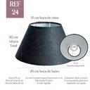 Ver imagem 2 de Cúpula de Abajur 30x15x45cm Tecido Algodão Soquete Importado Ref 24