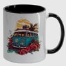 Caneca Branca com Interna Preta Y5 Kombi Abandonada Flores - 1