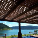 Ver imagem 1 de Placa de Forro De Bambu Trama Aberta Para Pergolado 1x1,5mt