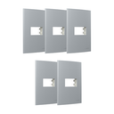 Ver imagem 1 de Kit 5 Placa 4x2 1 Posto Cinza com Suporte Sleek Margirius Cor:cinza