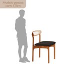 Ver imagem 3 de Conjunto com 2 Cadeiras Premium em Madeira Maciça Monaco Marrom Linho Preto/Imbuia Natural