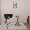 Ver imagem 2 de Banqueta Alta com Encosto Betina Base Preto Fosco Corano Preto - Nexta Casa