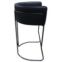 Ver mais imagens de Banqueta Alta com Encosto Betina Base Preto Fosco Corano Preto - Nexta Casa