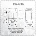 Ver imagem 5 de Banqueta Alta com Encosto Betina Base Preto Fosco Corano Preto - Nexta Casa