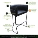 Ver imagem 3 de Banqueta Alta com Encosto Betina Base Preto Fosco Corano Preto - Nexta Casa