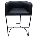 Ver imagem 7 de Banqueta Alta com Encosto Betina Base Preto Fosco Corano Preto - Nexta Casa