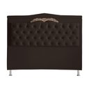 Ver imagem 5 de Kit Cabeceira de Cama e Calçadeira Baú Barcelona Capitonê Casal 140 Cm Suede Marrom Casa Móveis