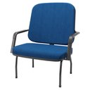 Ver imagem 5 de Cadeira de Escritório Recepção com Braço Fixa Preta Magno P03 Crepe Azul - Lyam Decor