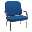 Ver imagem 1 de Cadeira de Escritório Recepção com Braço Fixa Preta Magno P03 Crepe Azul - Lyam Decor