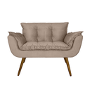 Ver imagem 3 de Jogo Namoradeira e 2 Poltronas Estofadas Sala de Visitas Opala Suede Bege - LM DECOR