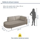 Ver imagem 3 de Sofá Living Orgânico 2 Lugares Veludo Bege Norten 165cm
