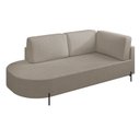 Ver imagem 2 de Sofá Living Orgânico 2 Lugares 175cm Base de Ferro Braço Lado Direito Norten Veludo Bege Claro