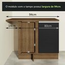Ver mais imagens de Balcão Armário de Cozinha de Canto 1 Porta Rustic/Preto Glamy Madesa