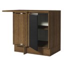 Ver imagem 5 de Balcão Armário de Cozinha de Canto 1 Porta Rustic/Preto Glamy Madesa