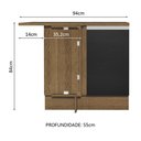 Ver imagem 3 de Balcão Armário de Cozinha de Canto 1 Porta Rustic/Preto Glamy Madesa