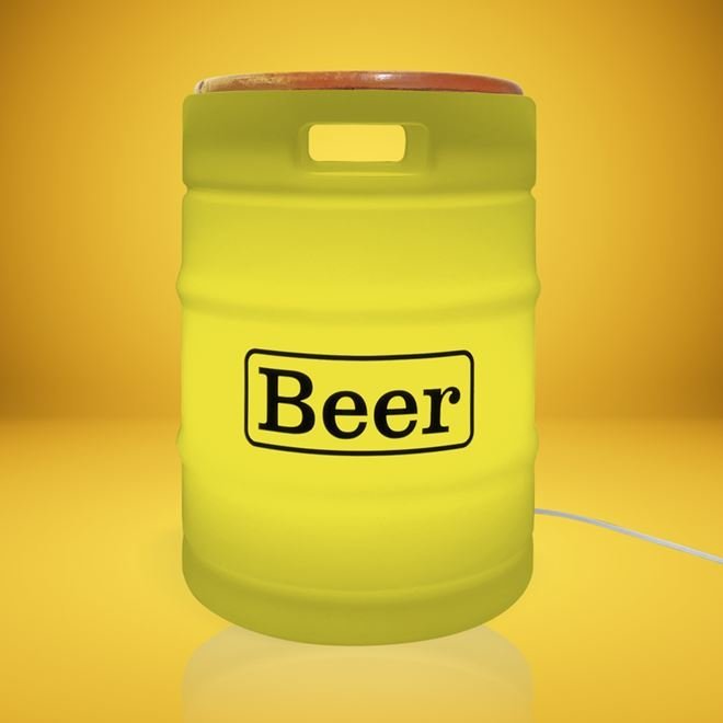 Banco com Luminária Beer Barrel Amarelo - 1