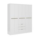 Ver imagem 6 de Roupeiro Troy Carraro Mdp C/ 6 Portas 3 Gavetas 1,80m Branco Cor:branco