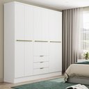 Ver imagem 7 de Roupeiro Troy Carraro Mdp C/ 6 Portas 3 Gavetas 1,80m Branco Cor:branco