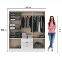Ver imagem 4 de Roupeiro Troy Carraro Mdp C/ 6 Portas 3 Gavetas 1,80m Branco Cor:branco