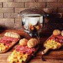 Ver imagem 2 de Rechaud Tramontina Allegra em Aço Inox Fundo Triplo com Fogareiro e Tampa de Inox 7,8 L 65650680