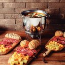 Ver imagem 3 de Rechaud Tramontina Allegra em Aço Inox Fundo Triplo com Fogareiro e Tampa de Inox 7,8 L 65650680