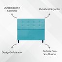 Ver imagem 3 de Cabeceira para Cama de Casal 140 Cm Ivy Suede Azul-turquesa Suede