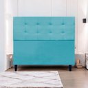 Ver imagem 2 de Cabeceira para Cama de Casal 140 Cm Ivy Suede Azul-turquesa Suede