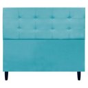 Ver imagem 1 de Cabeceira para Cama de Casal 140 Cm Ivy Suede Azul-turquesa Suede