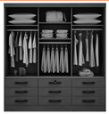 Ver imagem 2 de Guarda Roupa 3 Pts 9 Gavetas Meridian Plus D Doro Móveis - Branco