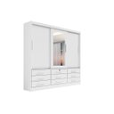 Ver imagem 1 de Guarda Roupa 3 Pts 9 Gavetas Meridian Plus D Doro Móveis - Branco